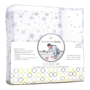 Breathable Baby Cot Bed Set (Twinkle Grey)