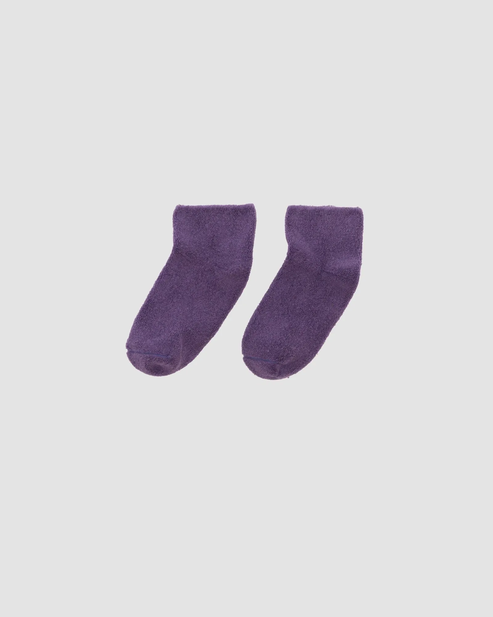 Buckle Ankle Socks - Textured Organic Cotton - Yu Purple