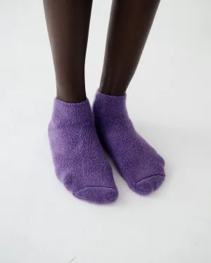 Buckle Ankle Socks - Textured Organic Cotton - Yu Purple