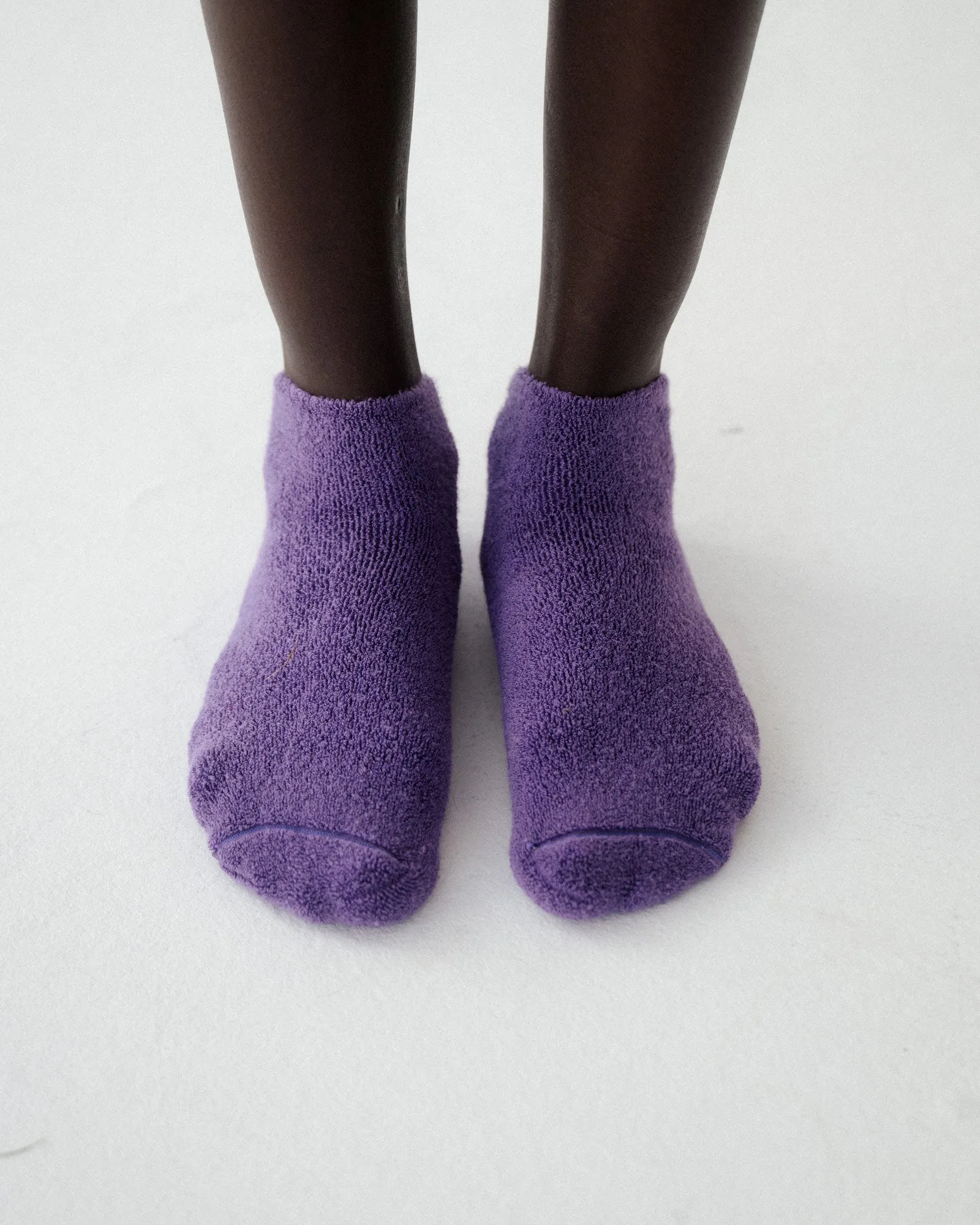 Buckle Ankle Socks - Textured Organic Cotton - Yu Purple