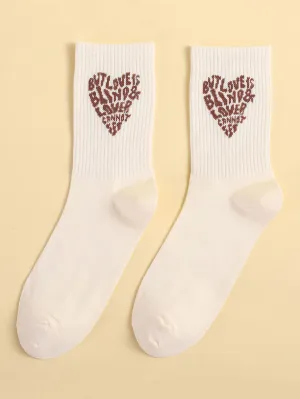 But Love Is Blind Crew Socks for Women Fun Socks Funky Socks Novelty Socks