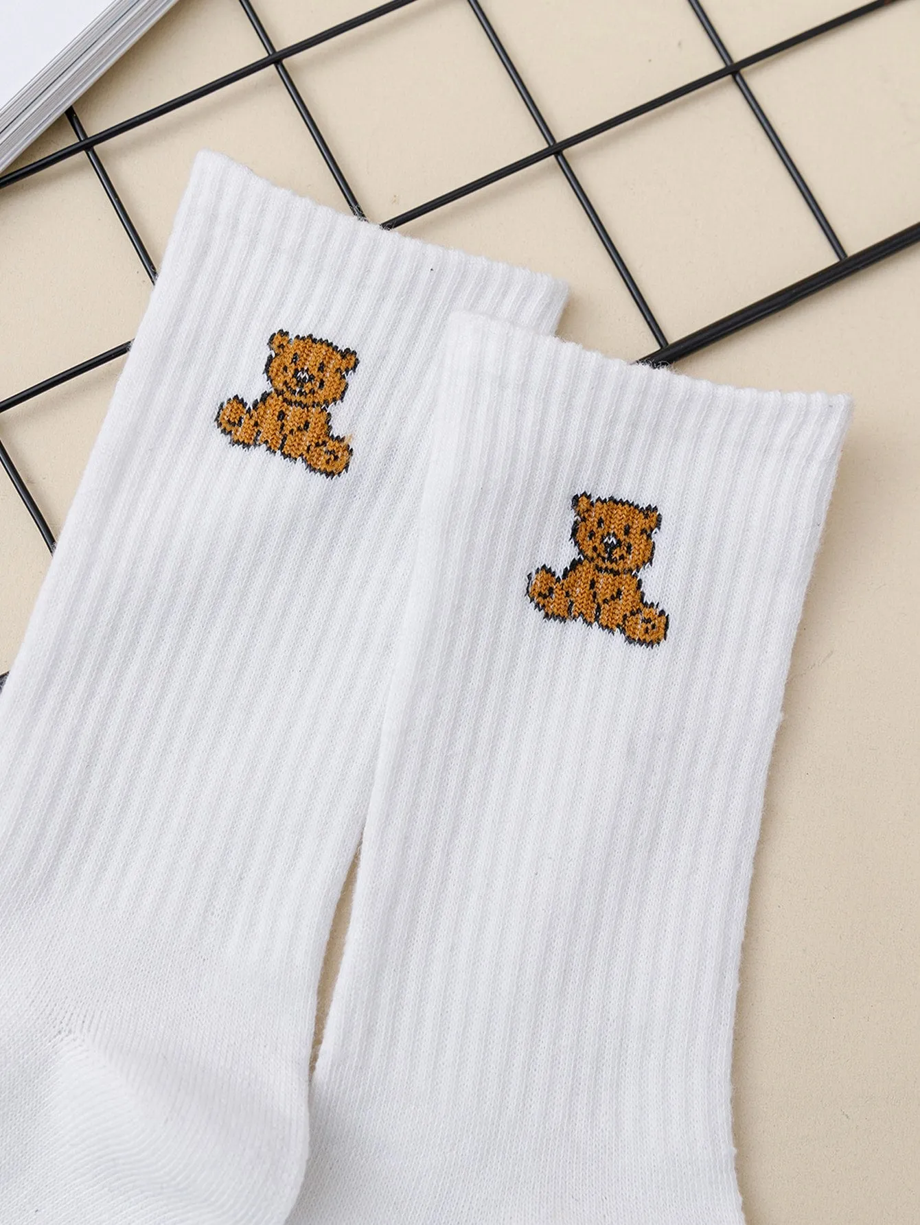 Cartoon Bear Socks Funny Socks for Women Novelty Socks Funky Socks Gift for Her