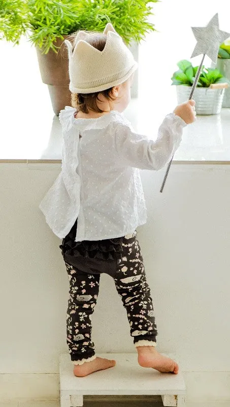 Charcoal Hamster Baby Frill Leggings