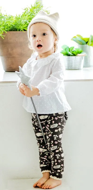 Charcoal Hamster Baby Frill Leggings