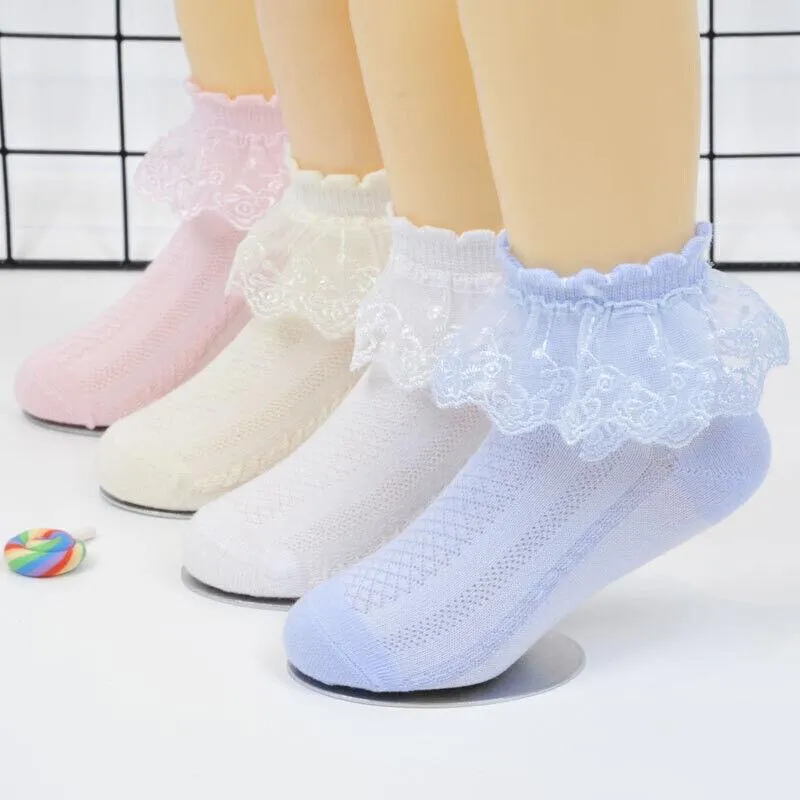 Chic Lace-Trimmed Princess Short Socks