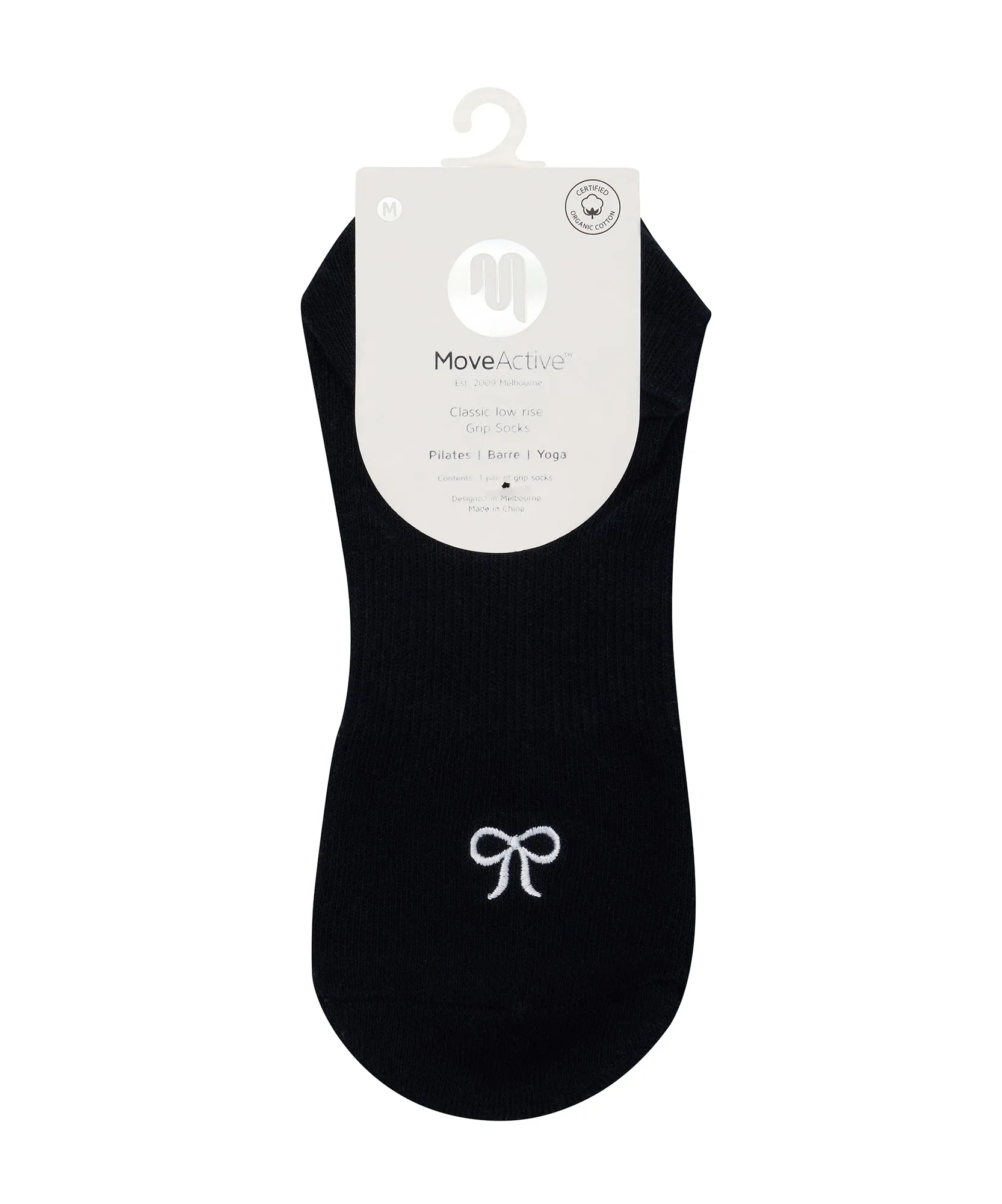 Classic Low Rise Grip Socks - Whimsy Bow Dark Navy