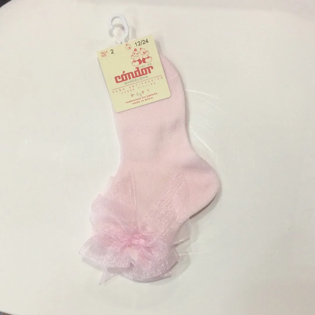 Condor Baby Socks With Tulle Bow - Pink