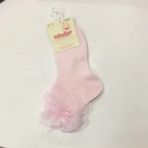 Condor Baby Socks With Tulle Bow - Pink