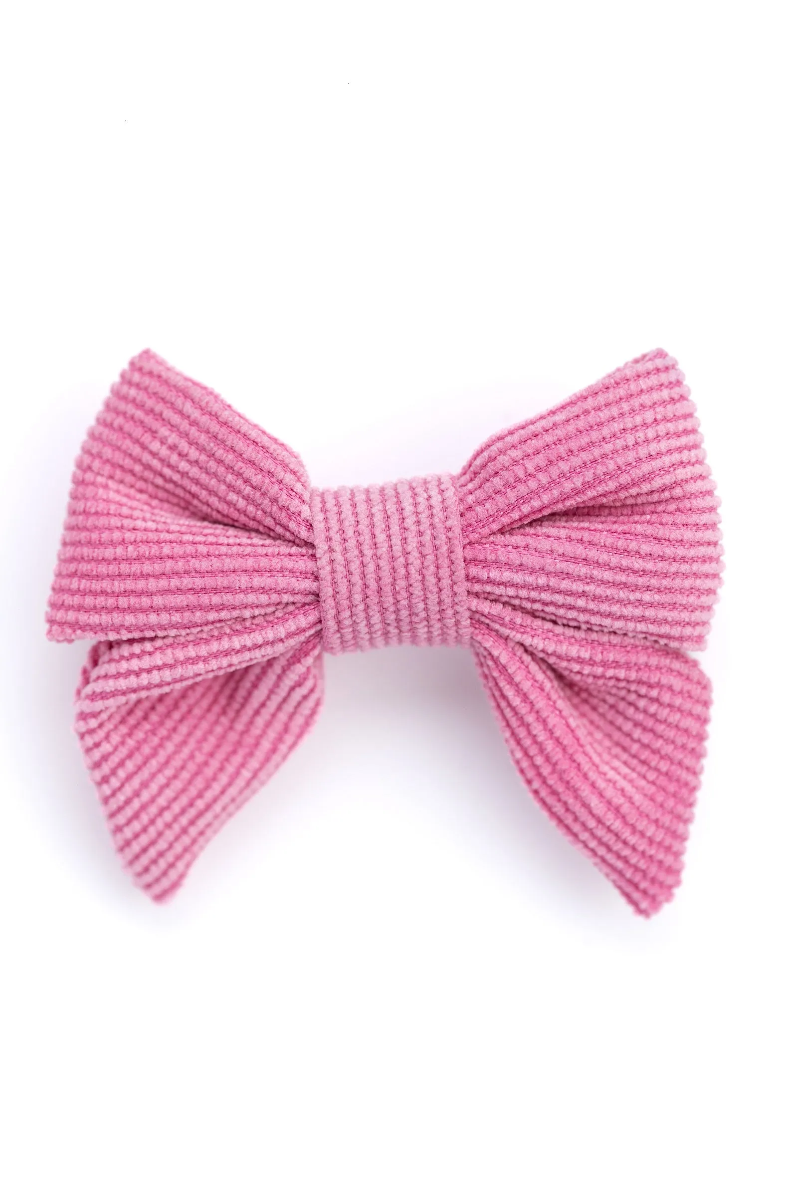 Corduroy Sailor Bow Alligator Hair Clip- Pink