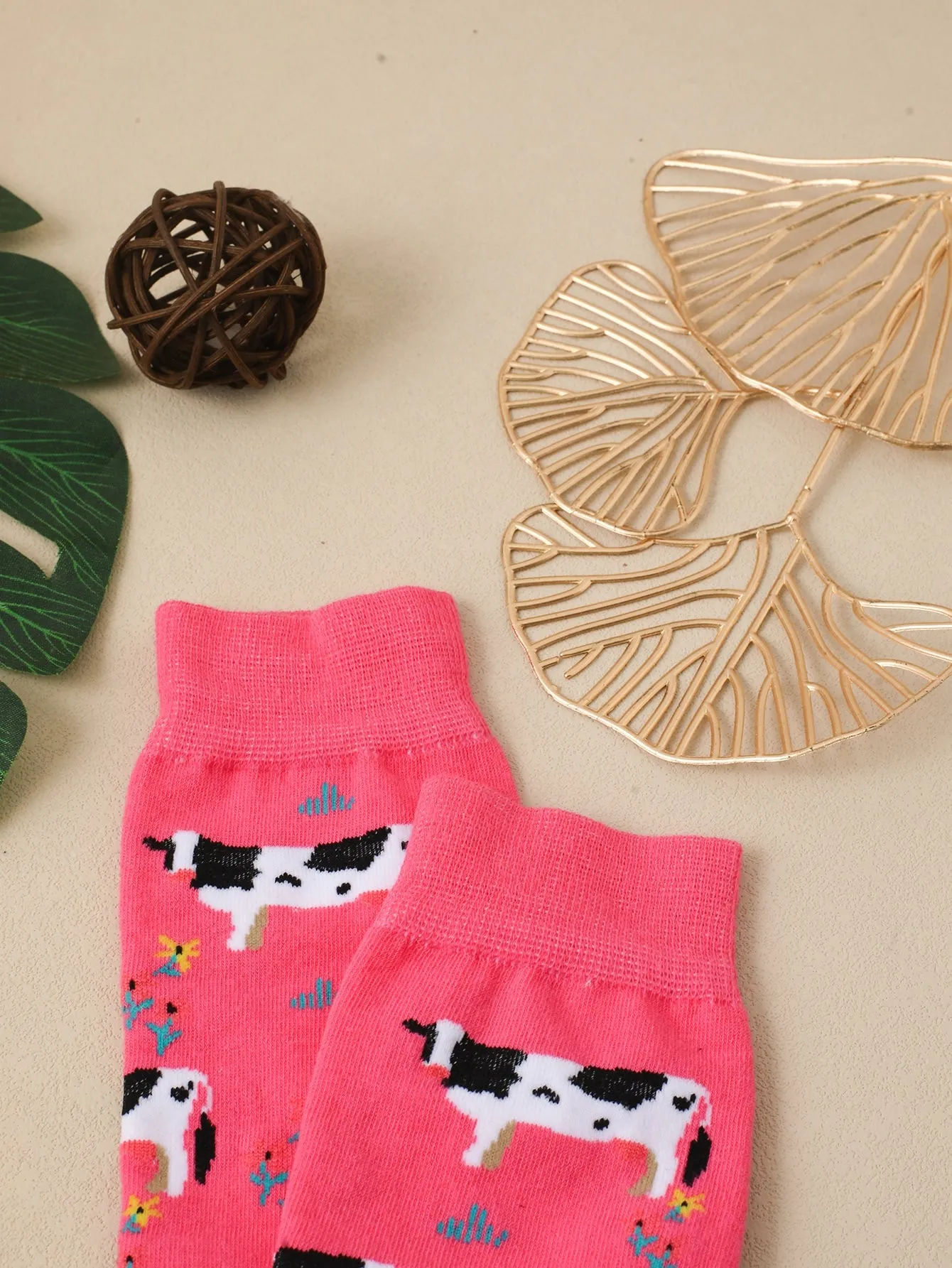 Cow Crew Socks, Pink Socks, Funny Socks for Women, Novelty Socks, Funky Socks, Gift for Her