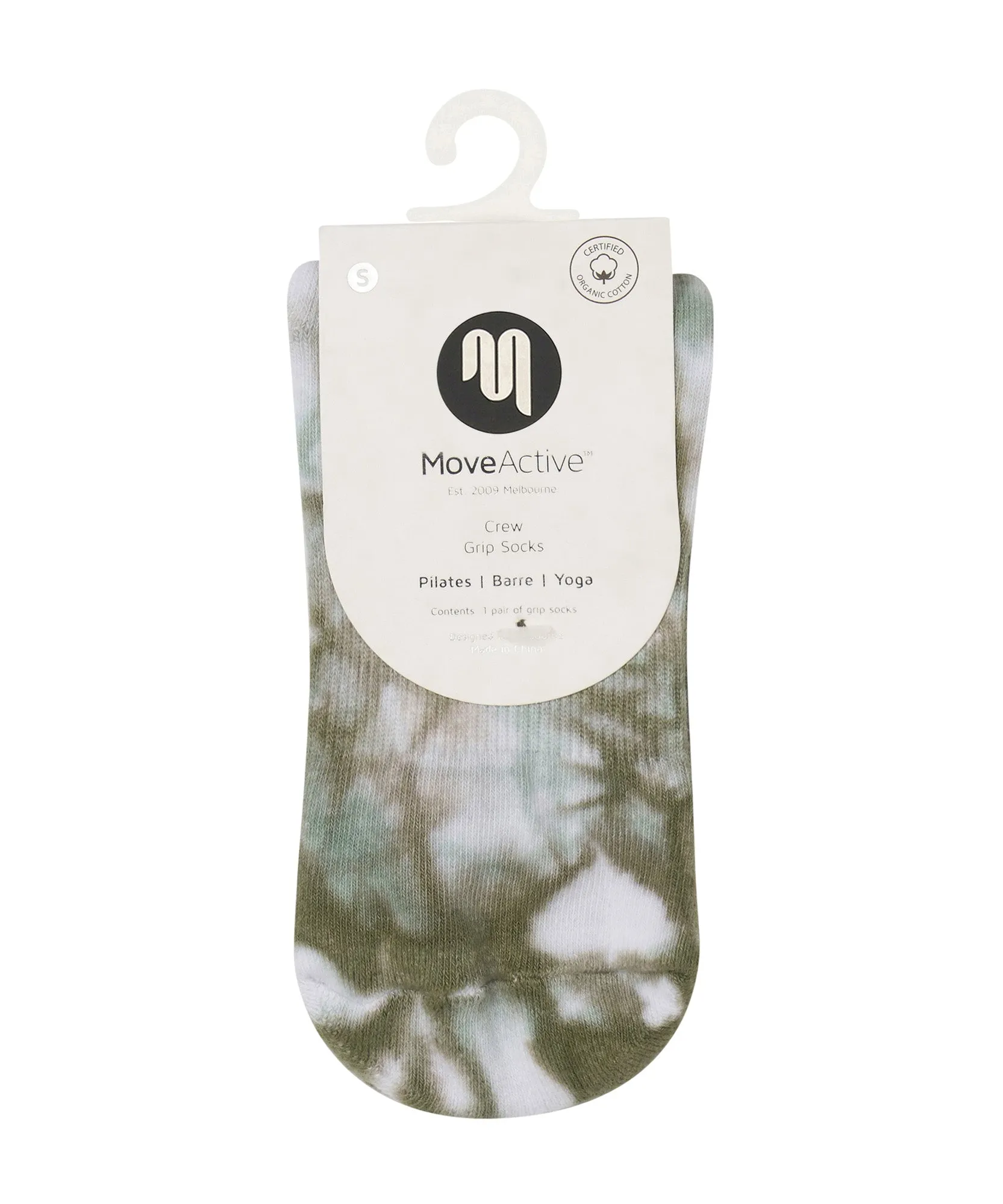 Crew Non Slip Grip Socks - Blue Gum Tie-Dye