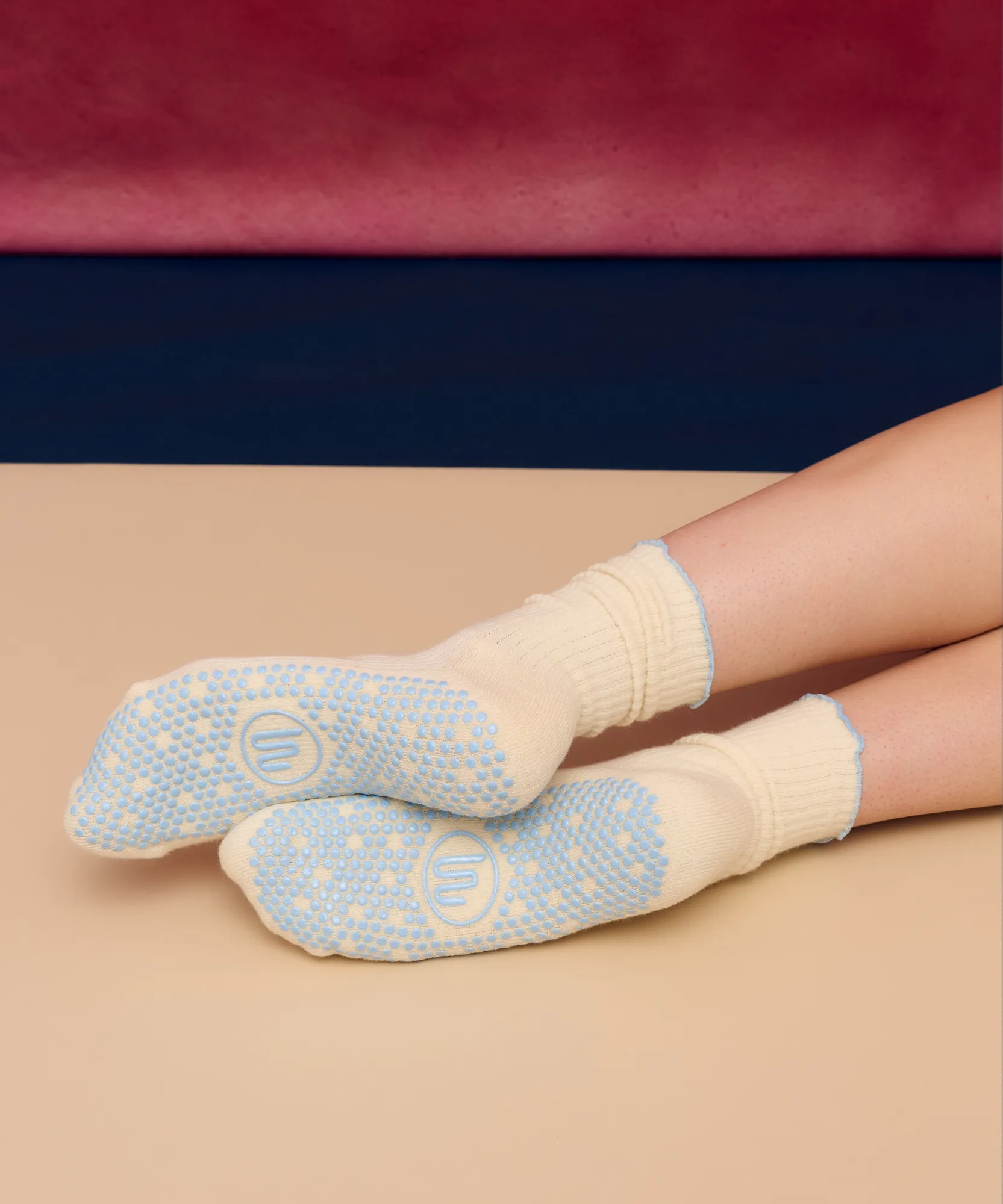 Crew Non Slip Grip Socks - Vintage Ivory