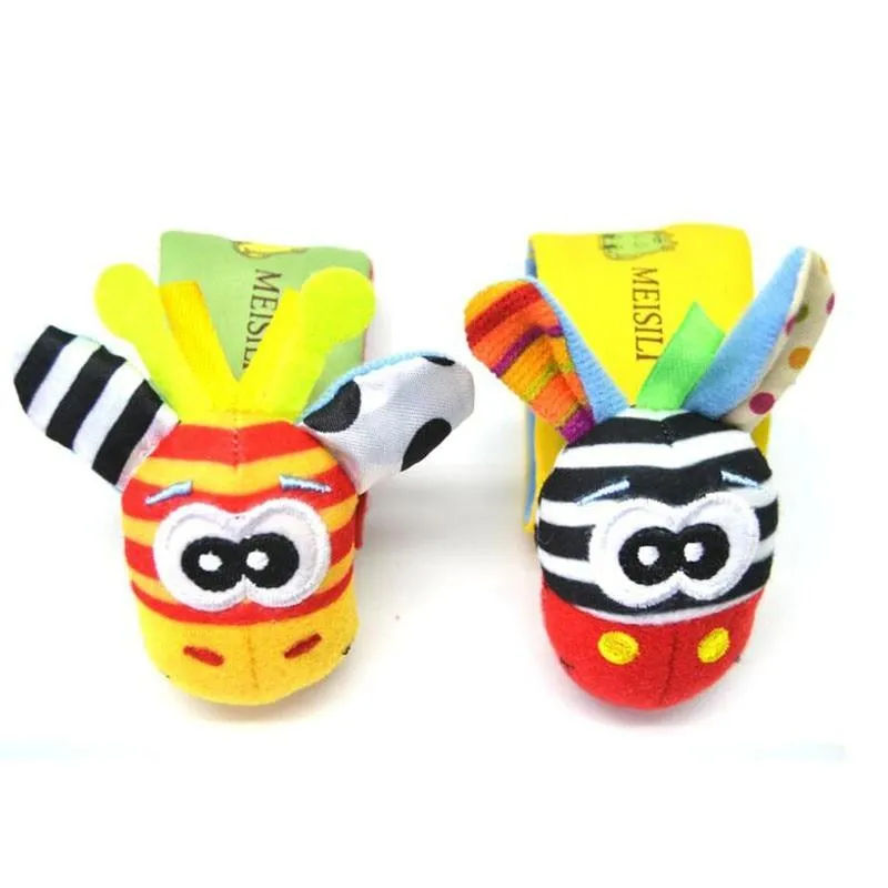 Cute Baby Wrist And Foot Rattles Baby Learning Toys