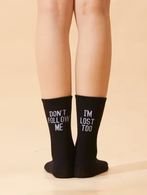 Dont Follow Me Crew Socks Funny Socks for Women Novelty Socks Funky Socks Gift