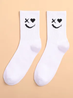 Expression Print Crew Socks Funny Socks for Men Novelty Socks Funky Socks Gift