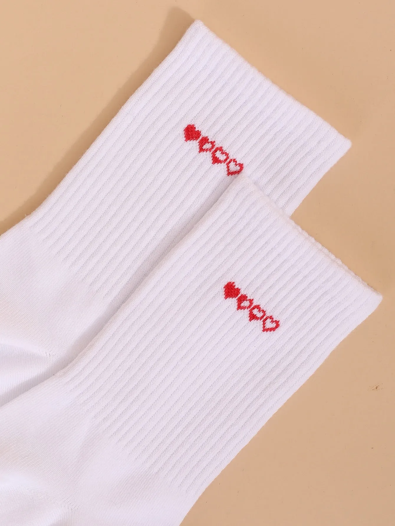 Four Heart Crew Socks for Women Fun Socks Funky Socks Novelty Socks