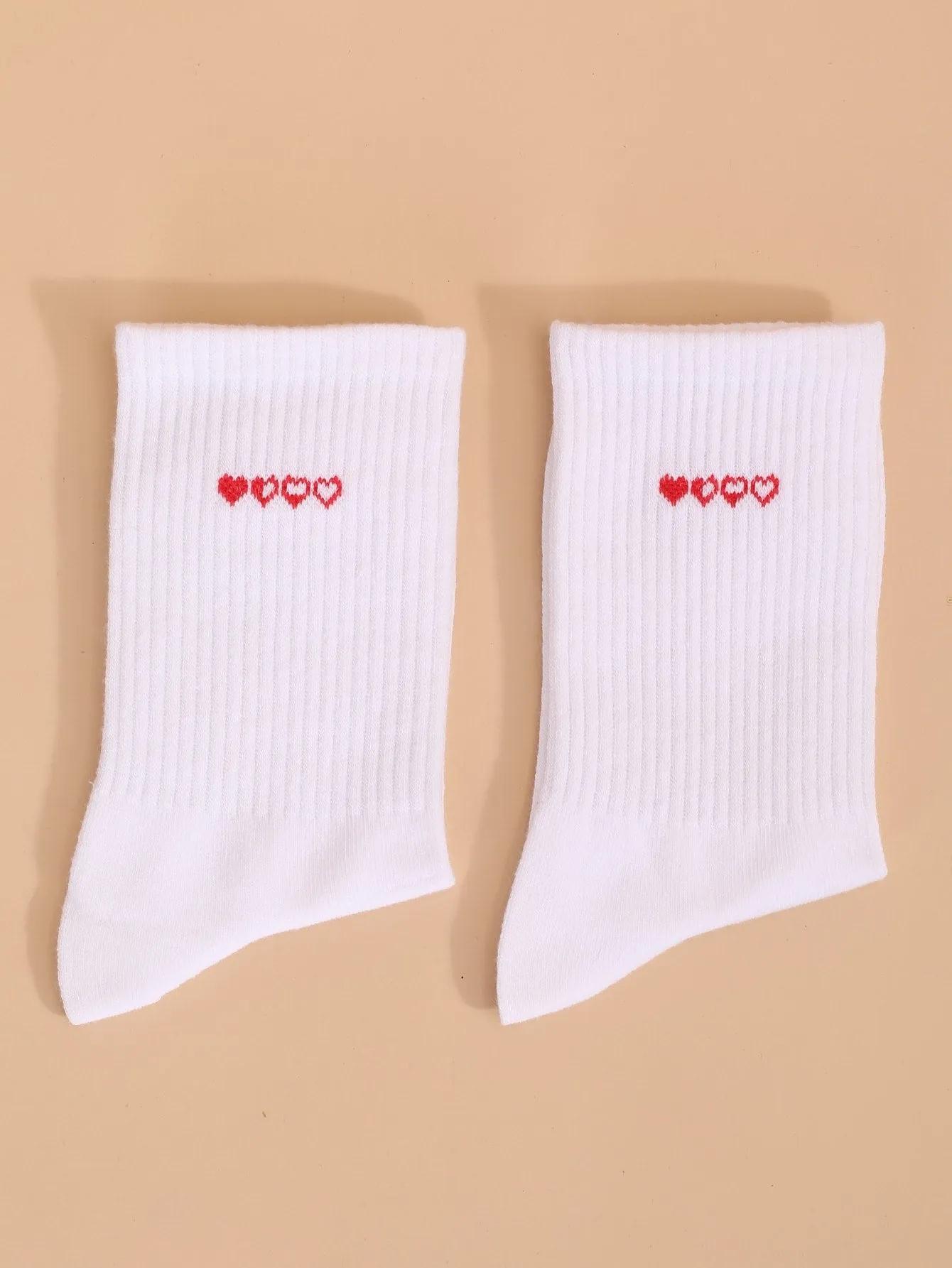 Four Heart Crew Socks for Women Fun Socks Funky Socks Novelty Socks