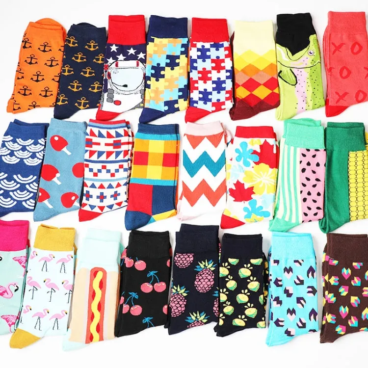 Funny Cute Happy Socks Womens Men Print Casual Harajuku Socks( Square)