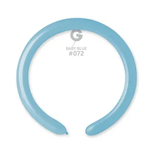 Gemar Latex Balloon #072 Baby Blue 2inch 50 Count Solid Color