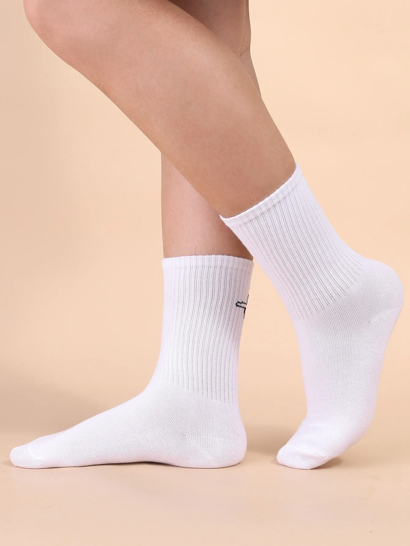 Gesture Pointing Finger Crew Socks for Women Fun Socks Funky Socks Novelty Socks