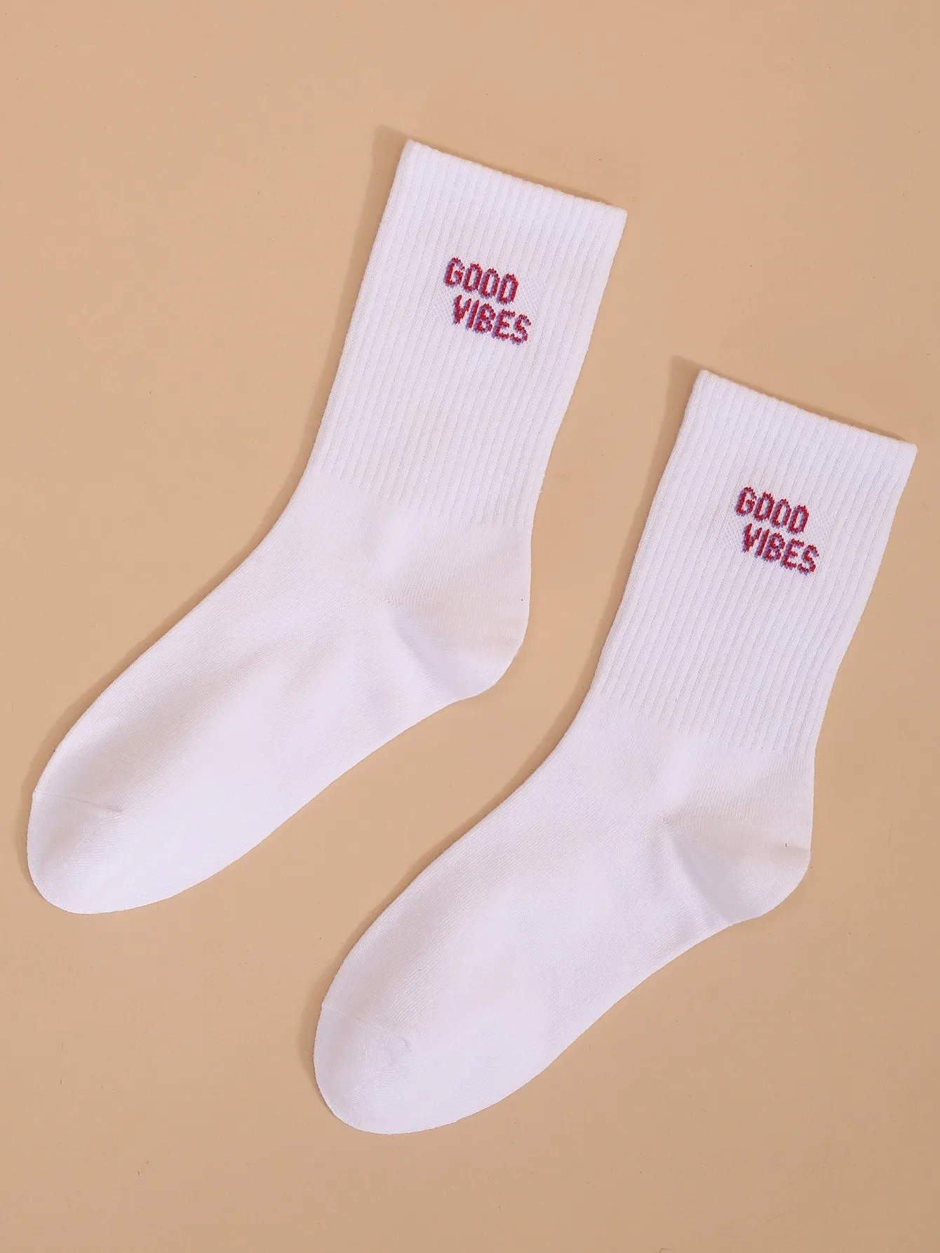 Good Vibes Crew Socks for Women Fun Socks Funky Socks Novelty Socks