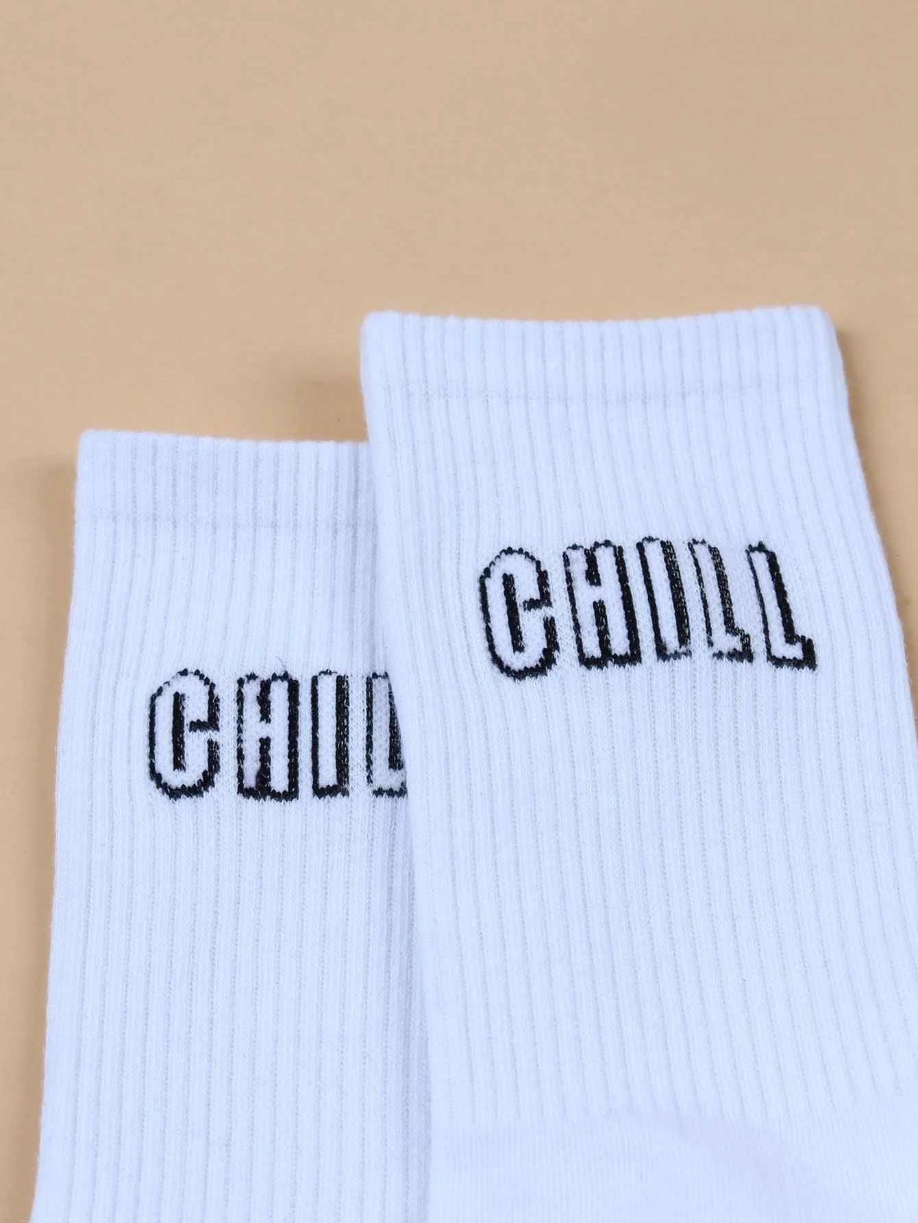 Graphic Chill Typography Crew Socks Funny Socks for Women Novelty Socks Funky