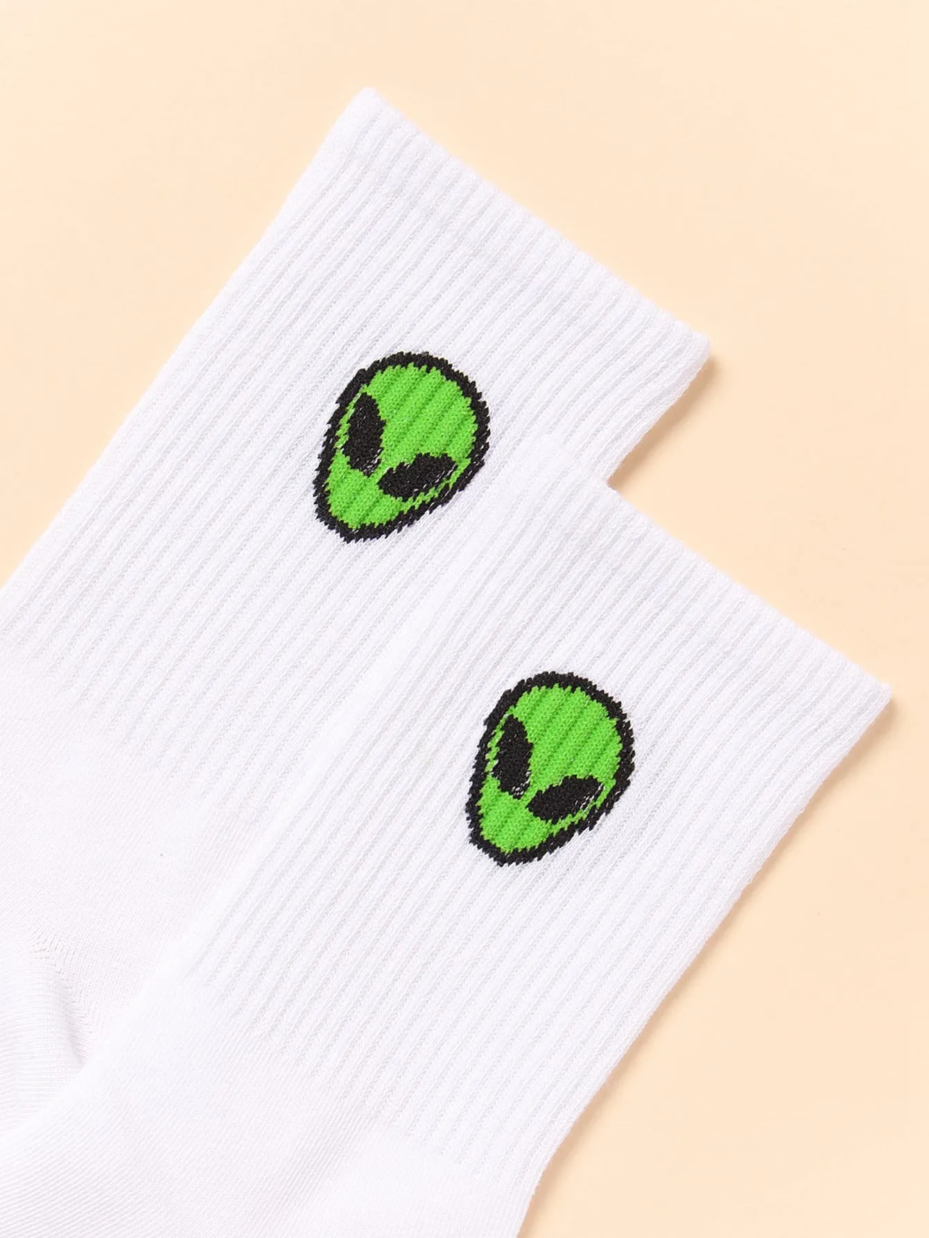 Green Alien Head Crew Socks Funny Socks for Women Novelty Socks Funky Socks Gift