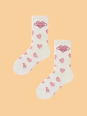 Heart Planet Crew Socks Funny Socks for Women Novelty Socks Funky Socks Gift for