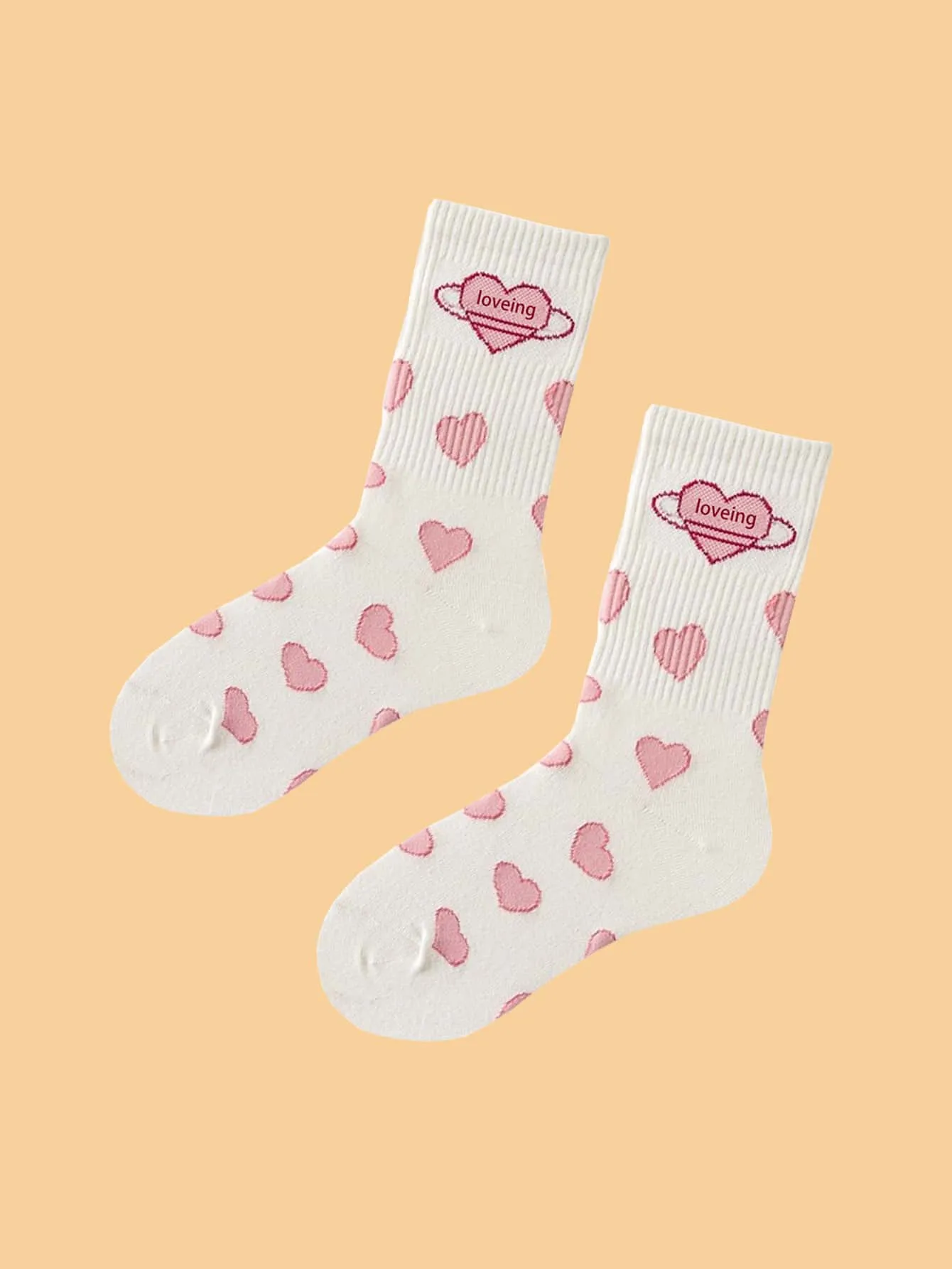 Heart Planet Crew Socks Funny Socks for Women Novelty Socks Funky Socks Gift for