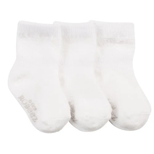 Herringbone Weaves Baby Socks 3pk - White