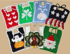 Holiday Bibs for Baby Crochet Pattern