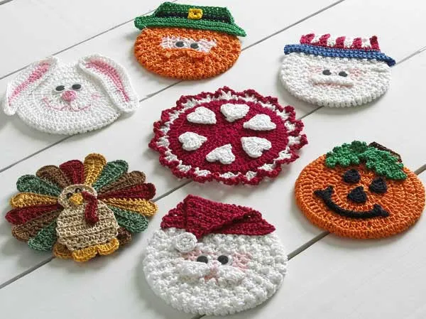 Holiday CD Coaster Crochet Patterns