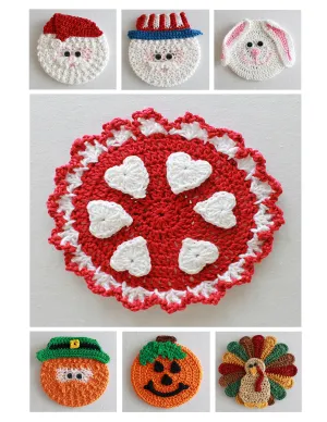 Holiday CD Coaster Crochet Patterns