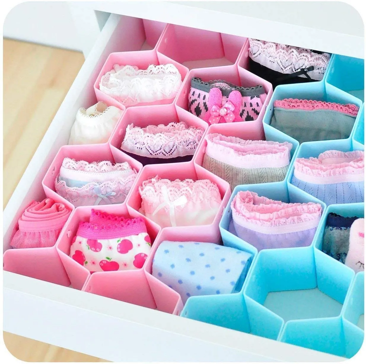 Honeycomb Drawer/Shelf Organiser Random Color Pack of 8 Straps By AK