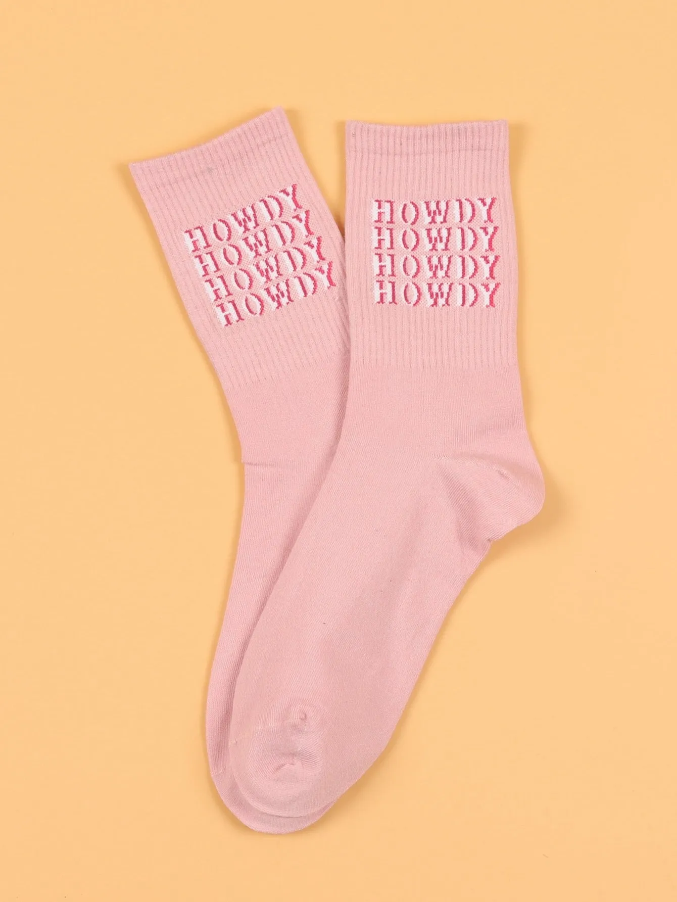 Howdy Crew Socks Pink Socks for Women Fun Socks Funky Socks Novelty Socks