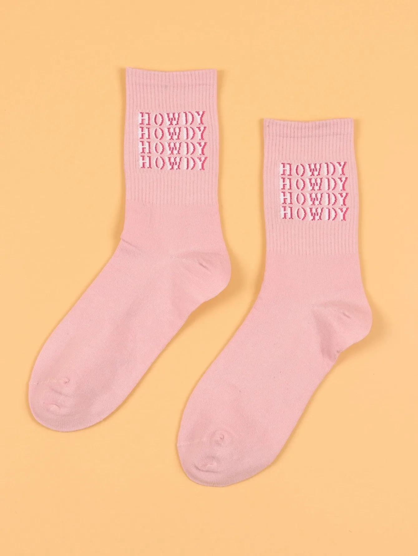 Howdy Crew Socks Pink Socks for Women Fun Socks Funky Socks Novelty Socks