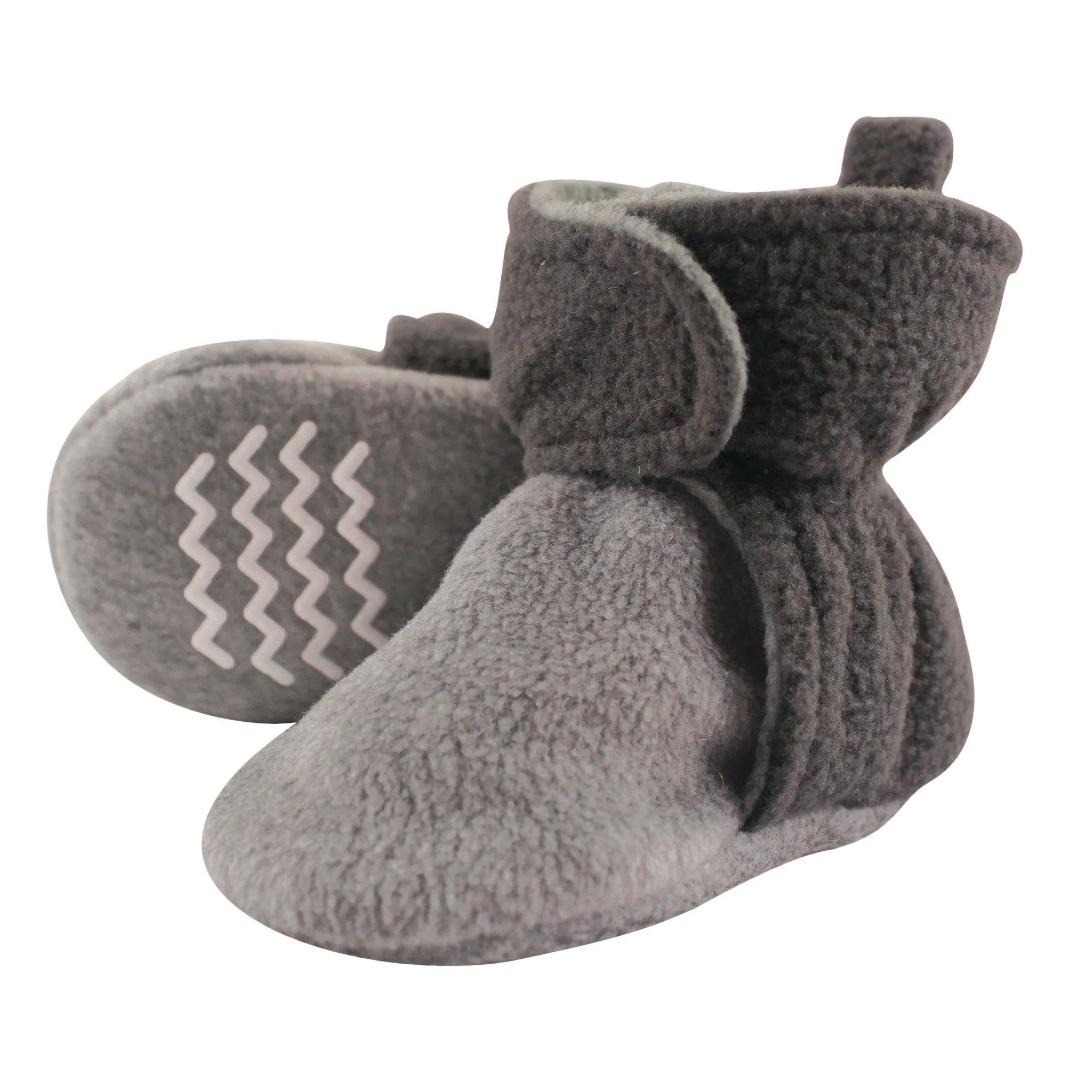 Hudson Baby Cozy Fleece Booties, Charcoal Heather Gray