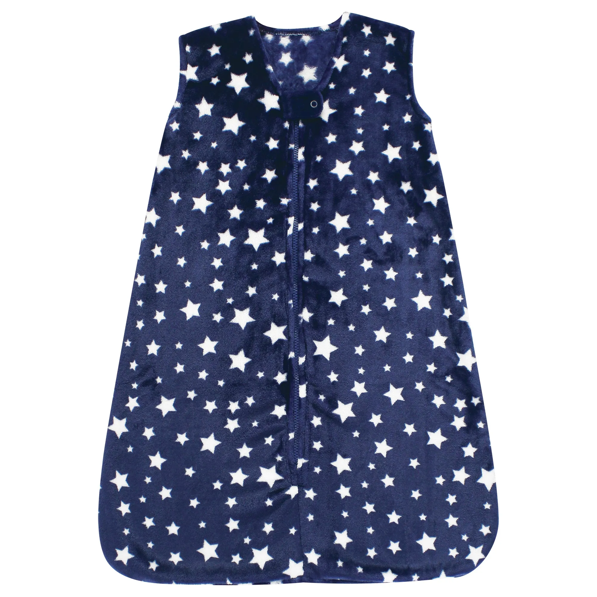 Hudson Baby Plush Sleeping Bag, Sack, Blanket, Navy Stars Sleeveless