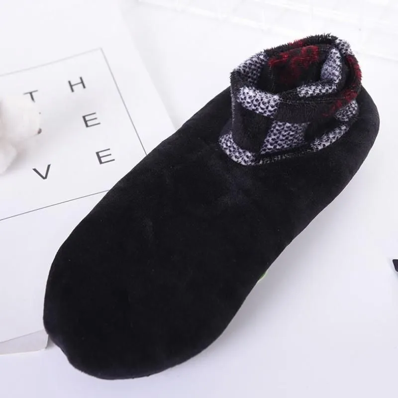 Indoor Non-slip Thermal Slipper Socks Women Leopard Floor Socks Fuzzy Slipper Socks For Men Women