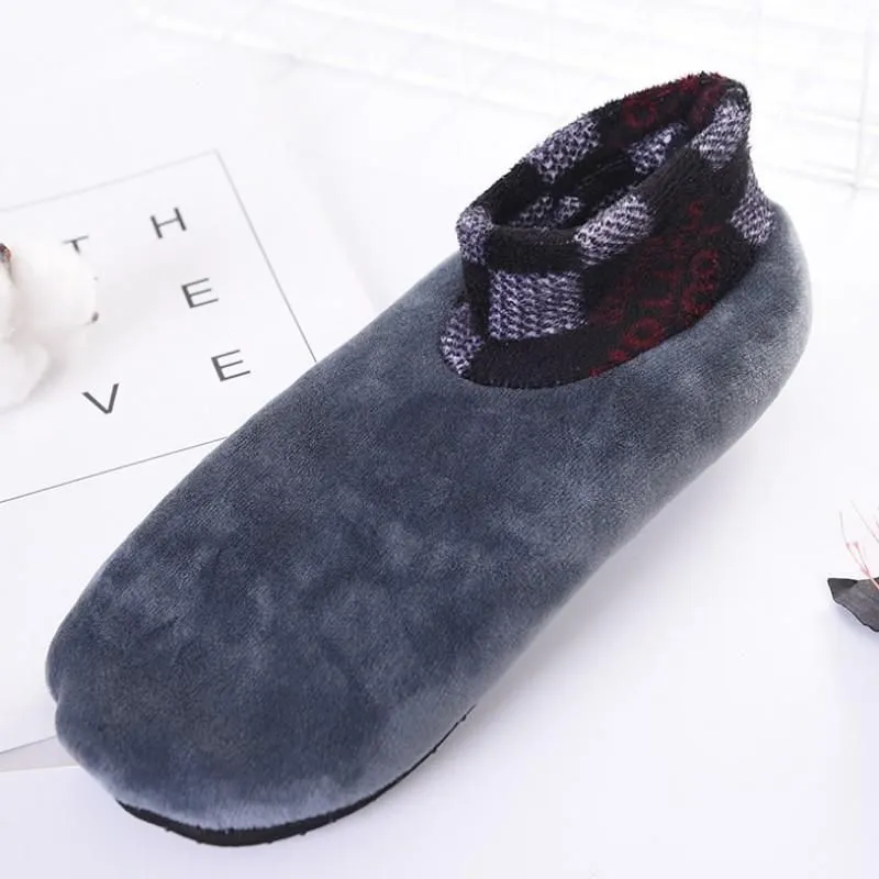 Indoor Non-slip Thermal Slipper Socks Women Leopard Floor Socks Fuzzy Slipper Socks For Men Women