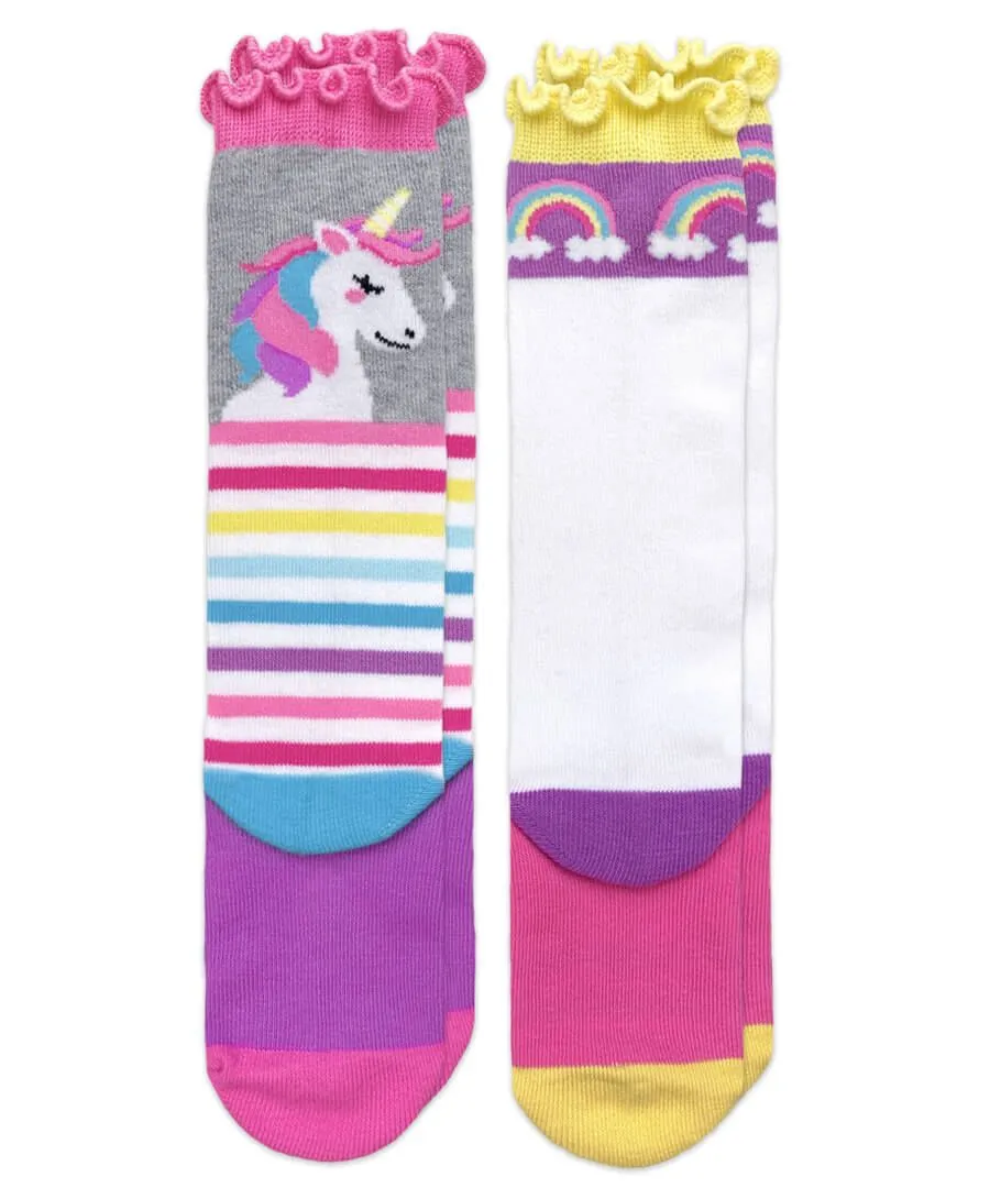 Jefferies Socks Unicorn Rainbow Stripe Knee High Socks