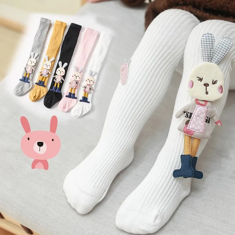 Kids Girls Cotton Knitted Cute Doll Cartoon Tights