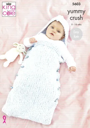 King Cole 5603 Sleeping Bags, Easy Knit, Yummy Crush Knitting Pattern