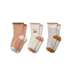 Liewood Eloy Baby Socks - 3 Pack - Bunny - Sandy Mix