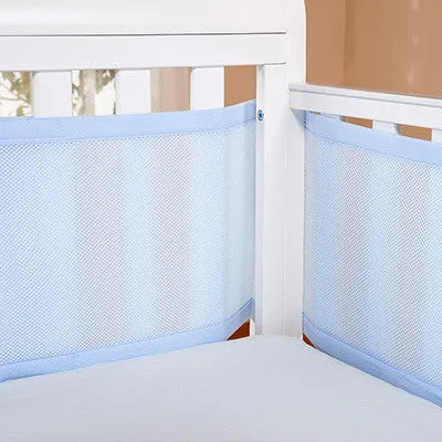 LifeTree Breathable Mesh Crib Bumpers Baby Bedding 3 Layer Crib Liner Cot Bed Around Crib Netting Protector