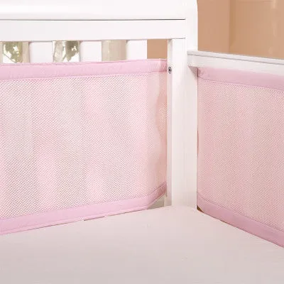 LifeTree Breathable Mesh Crib Bumpers Baby Bedding 3 Layer Crib Liner Cot Bed Around Crib Netting Protector