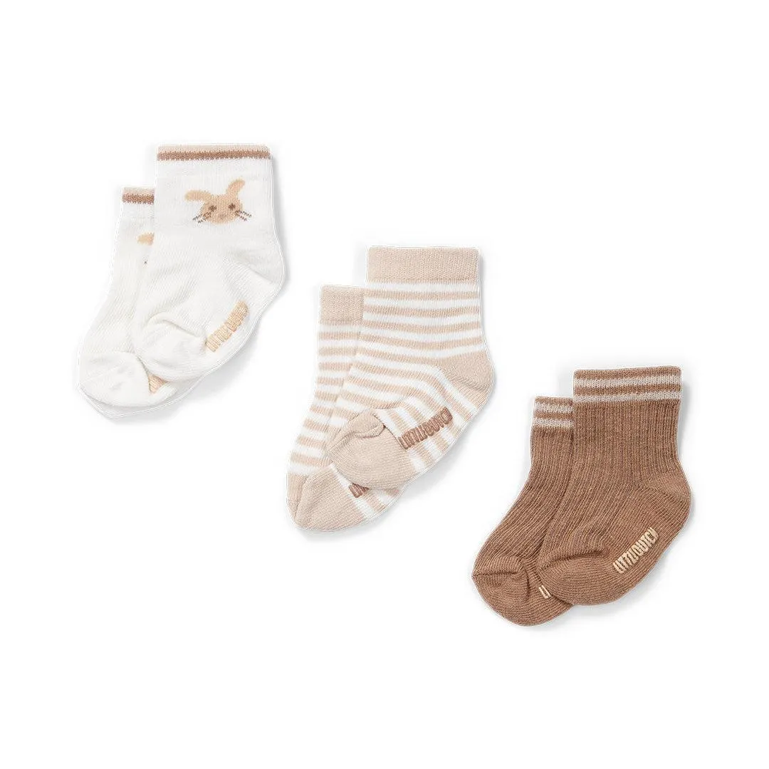 Little Dutch Baby Socks - 3 Pack - Sand - Baby Bunny