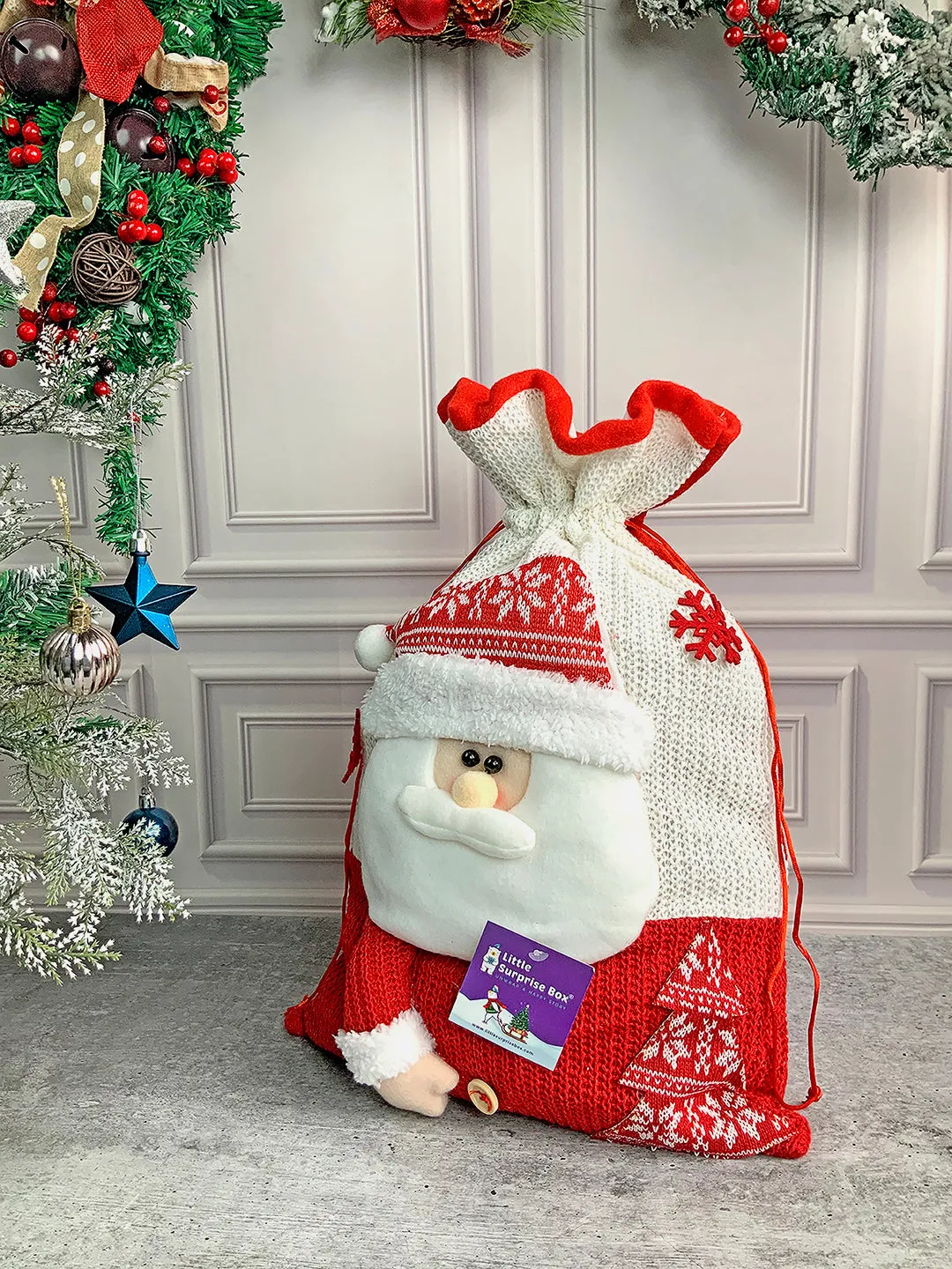 Little Surprise Box Knitted Large Size Christmas Sack and Gift Bag for Christmas Gifts