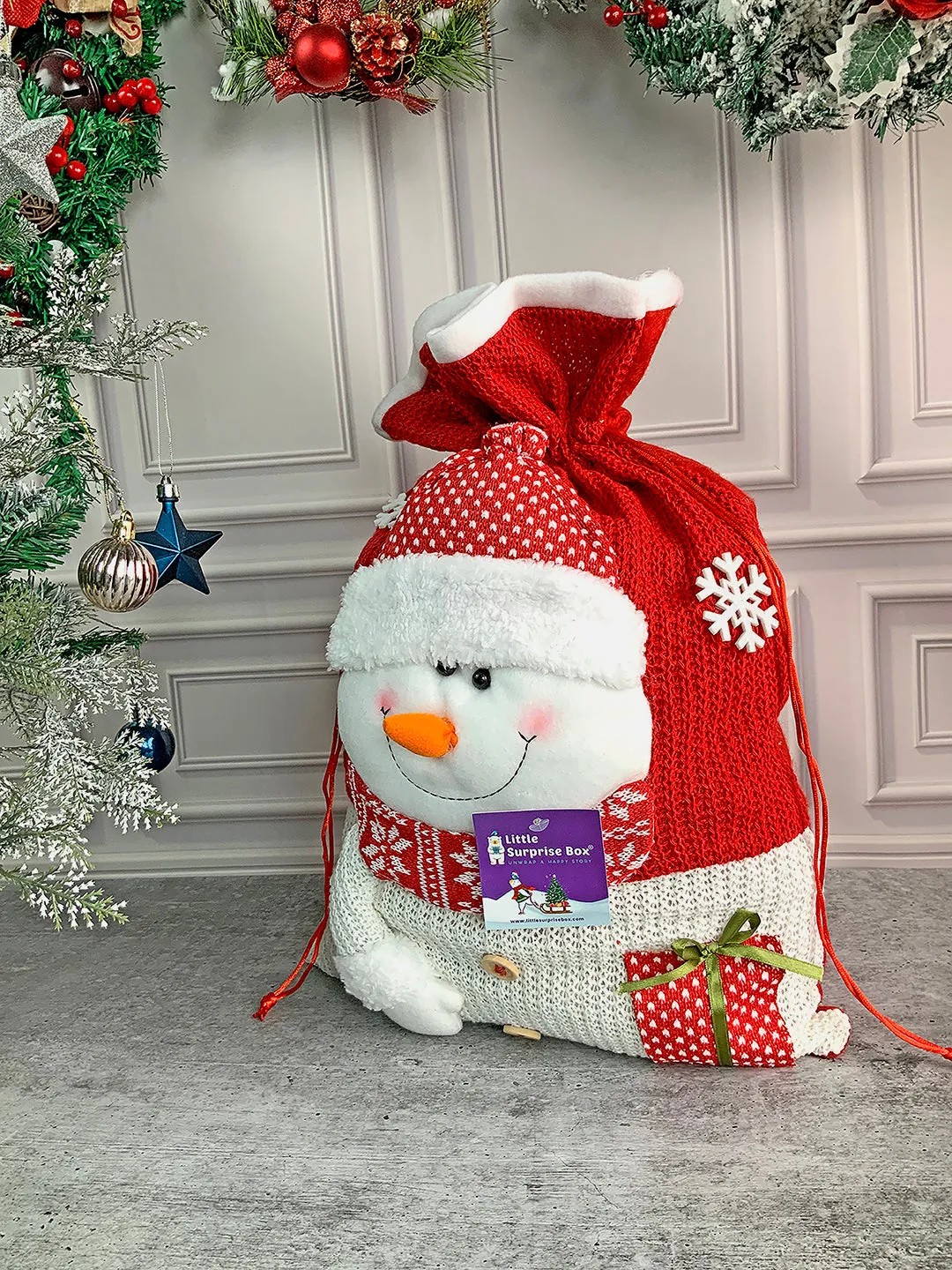 Little Surprise Box Knitted Large Size Christmas Sack and Gift Bag for Christmas Gifts