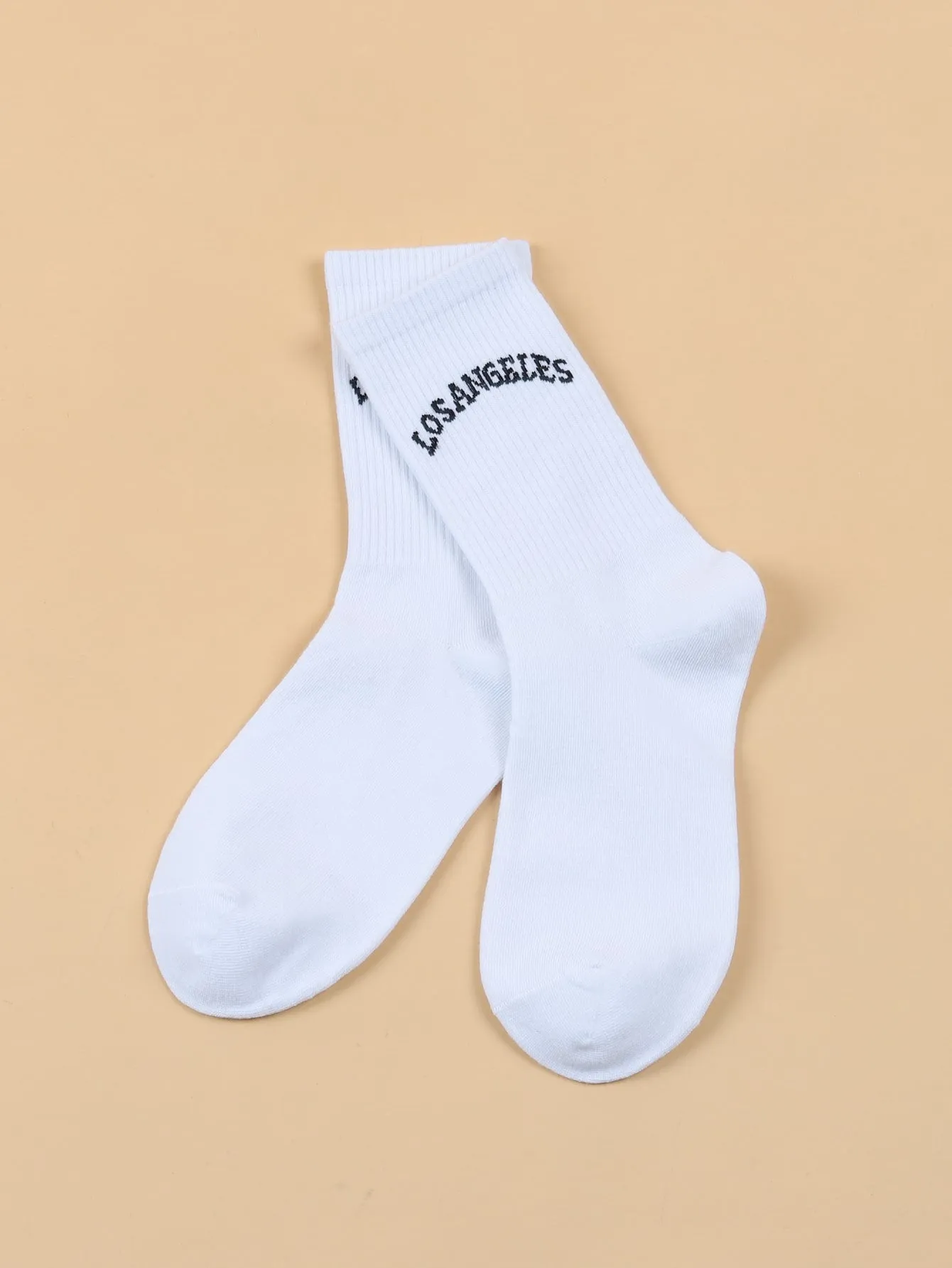 Los Angeles White Crew Socks Silly Socks for Men Funky Socks Funny Socks Novelty